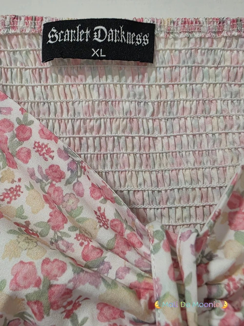 Sweetheart Pink Floral Mini Dress with Ruched Bodice - Picture 2 of 5